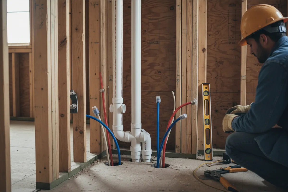 Drain and supply rough-in during Drain Cleaning in La Grange